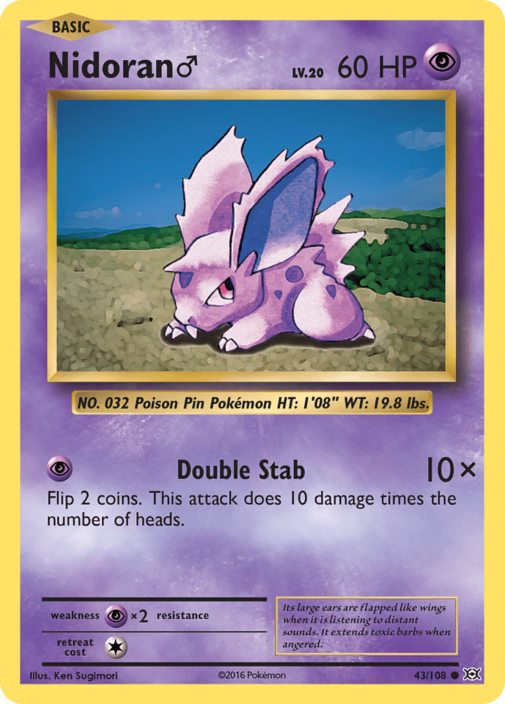 Nidoran♂, carta 43 de Evolutions