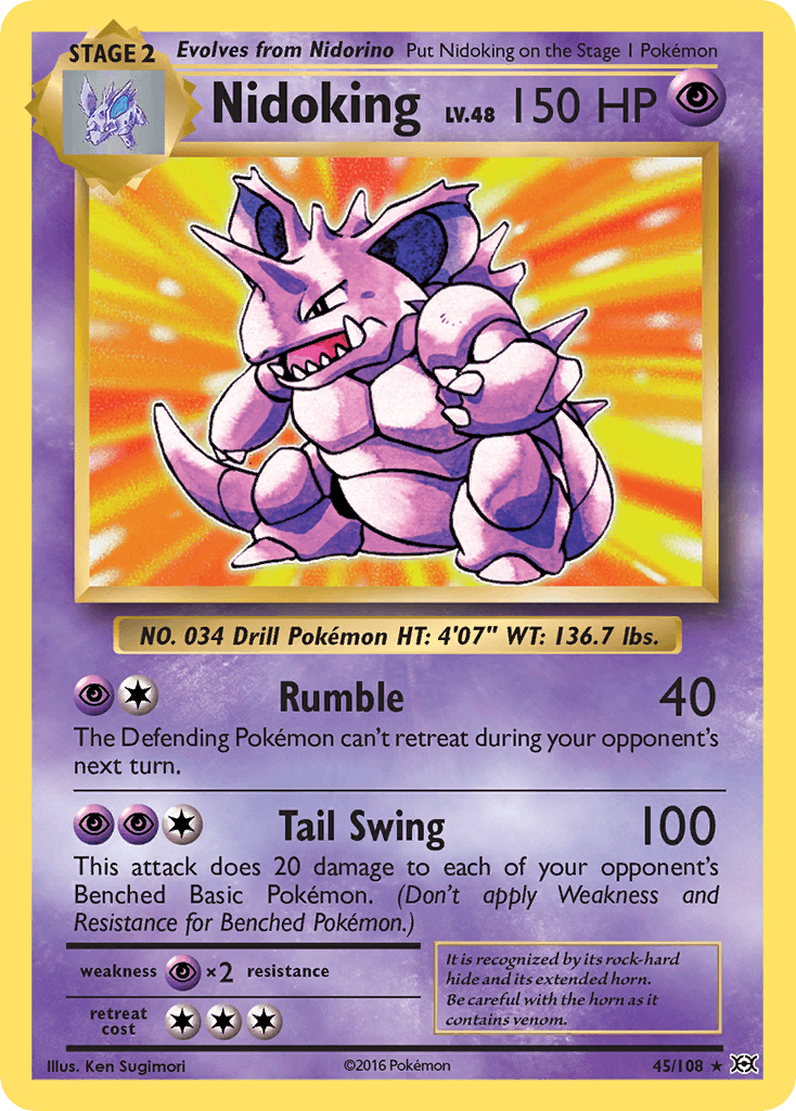 Nidoking, carta 45 de Evolutions