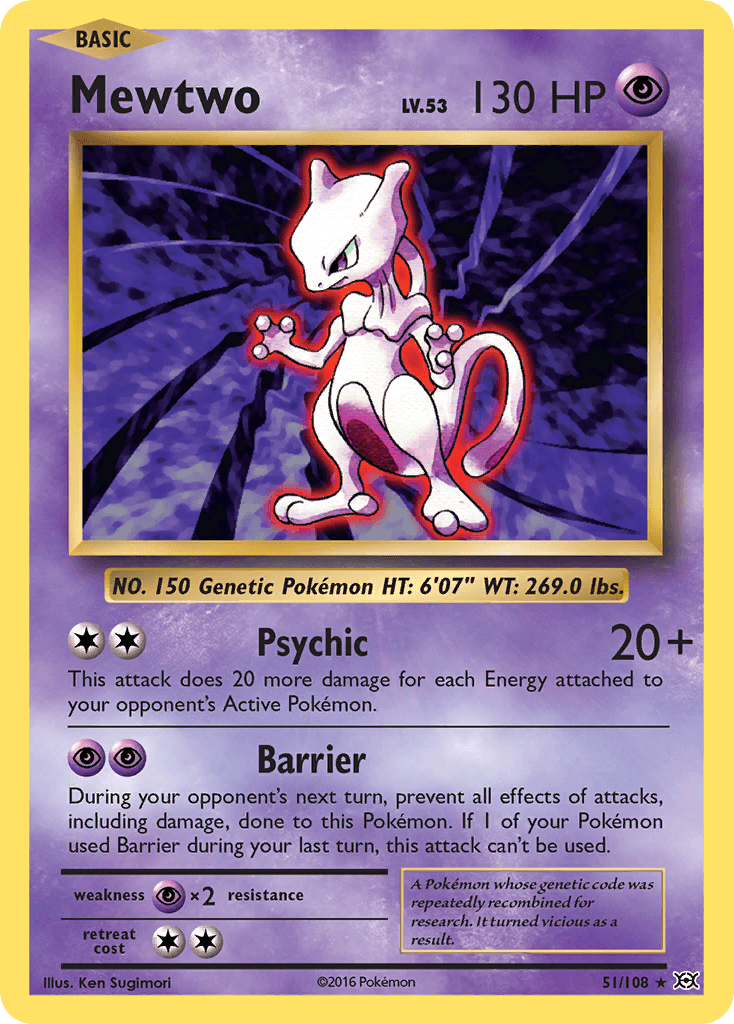 Mewtwo, carta 51 de Evolutions