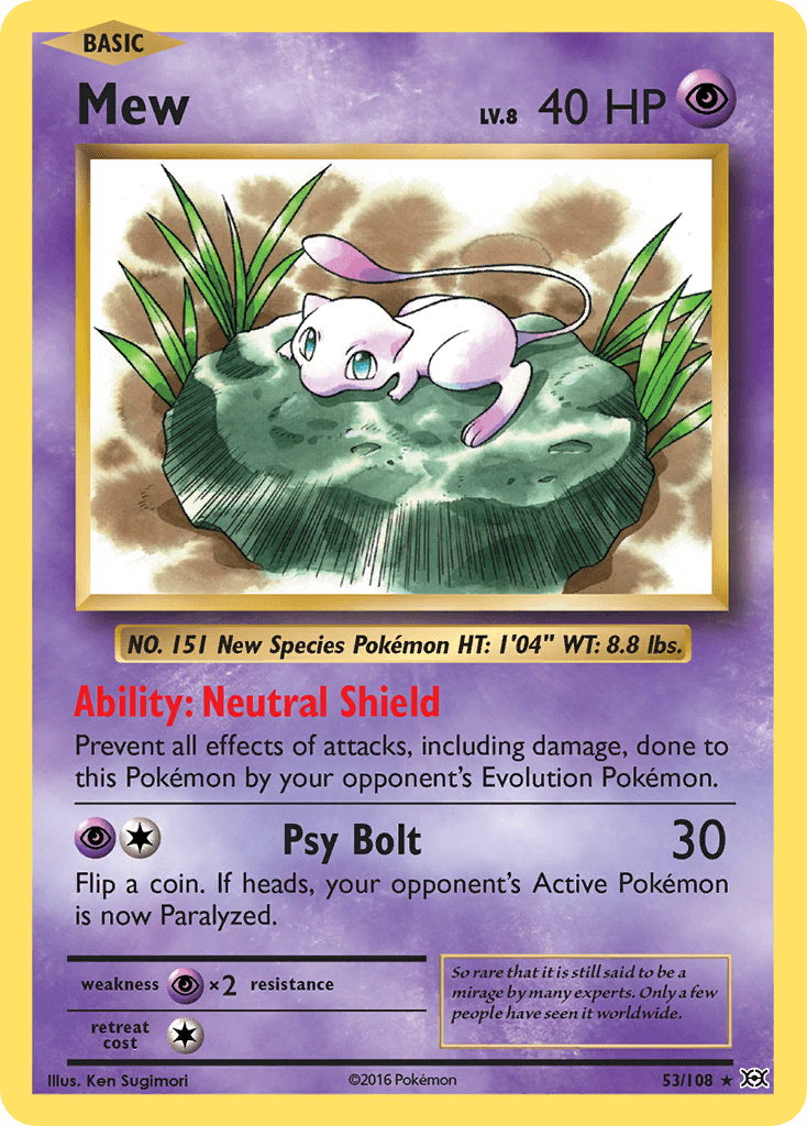 Mew, carta 53 de Evolutions