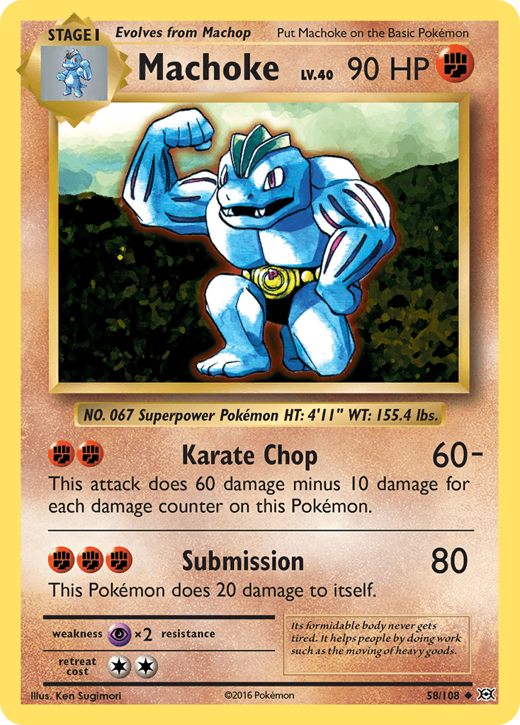 Machoke, carta 58 de Evolutions