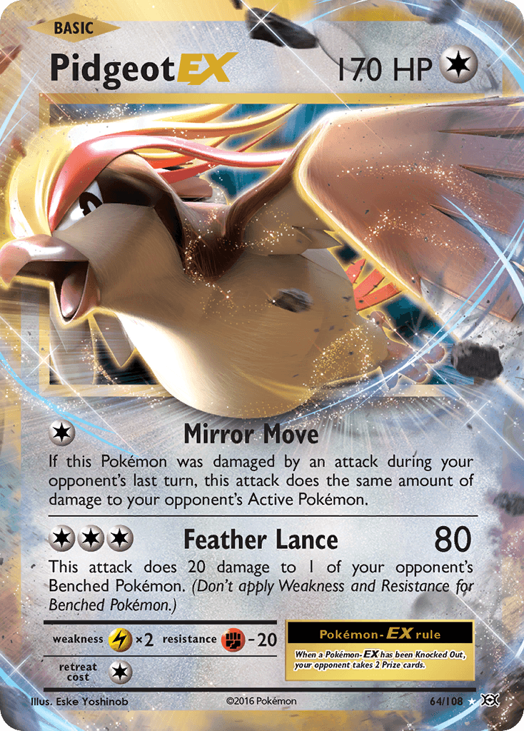 Pidgeot EX, carta 64 de Evolutions