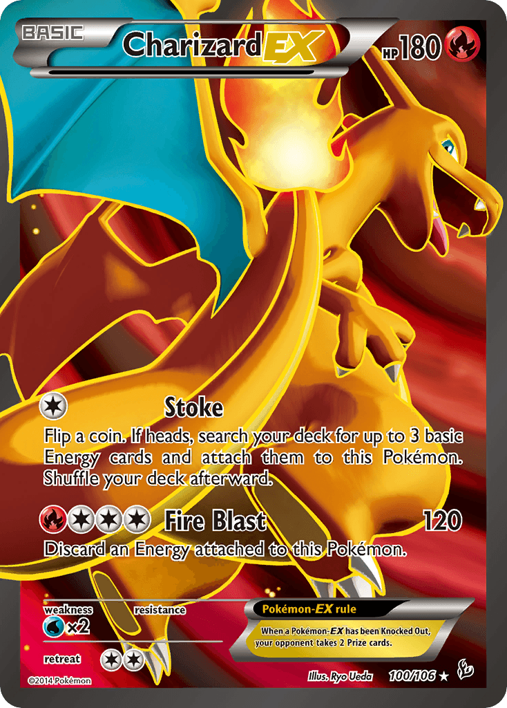 Charizard EX, carta 100 de Flashfire