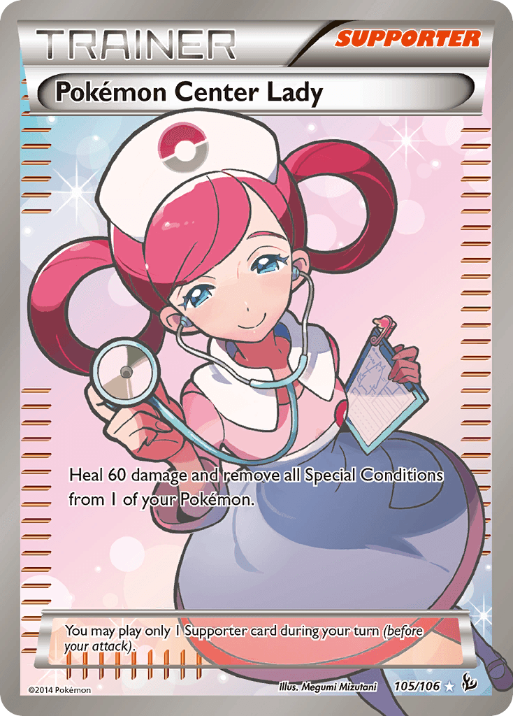 Pokémon Center Lady, carta 105 de Flashfire