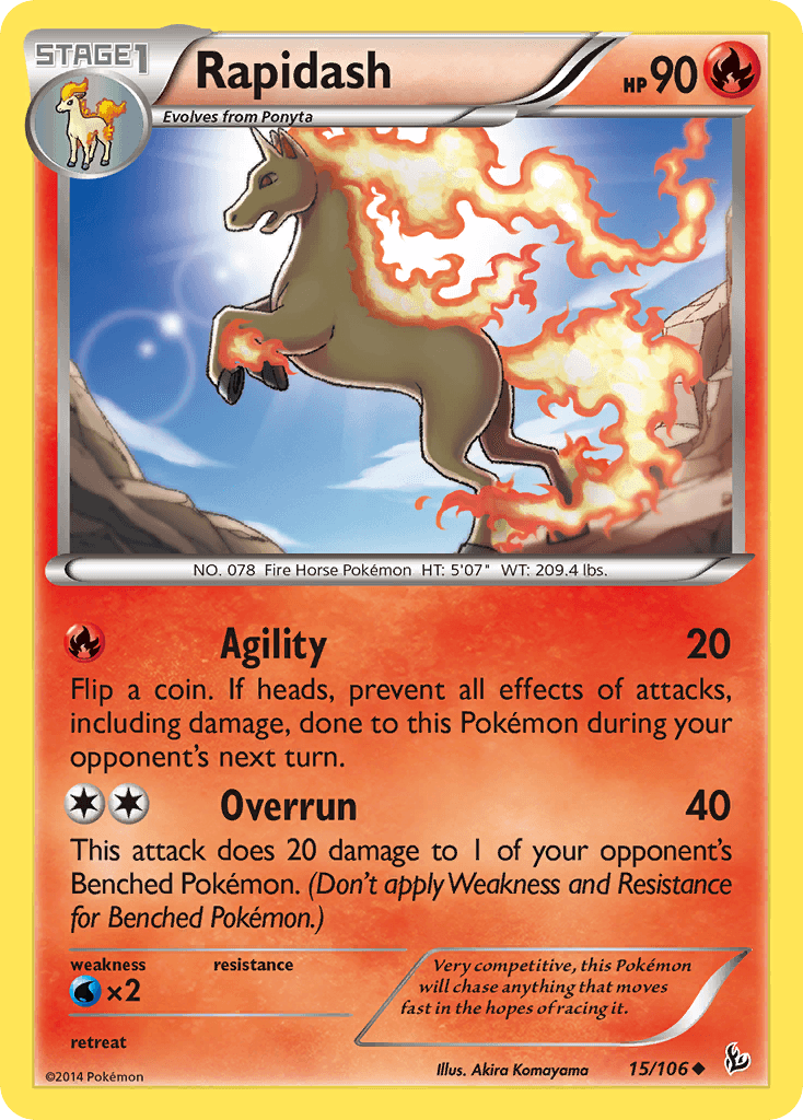 Rapidash, carta 15 de Flashfire