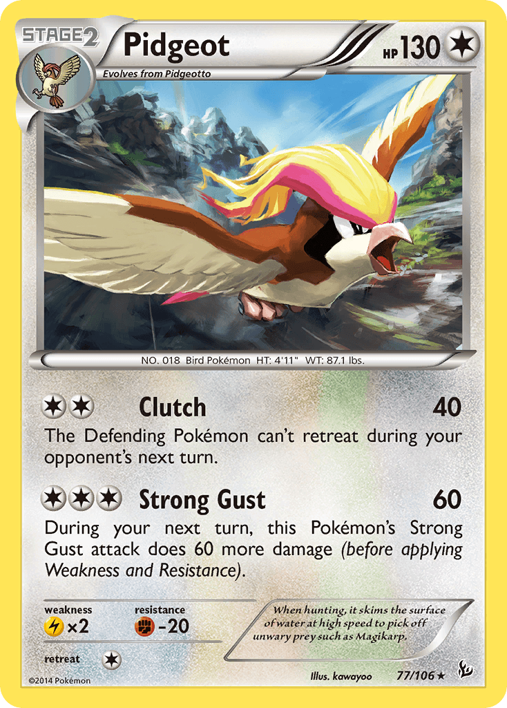 Pidgeot, carta 77 de Flashfire