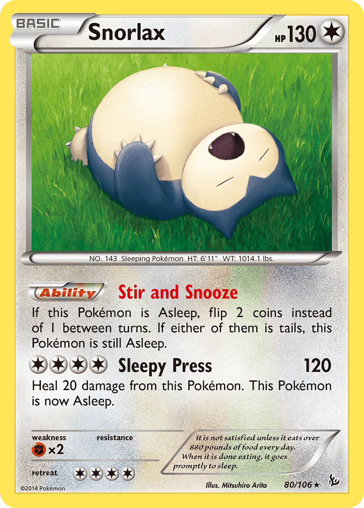 Snorlax, carta 80 de Flashfire