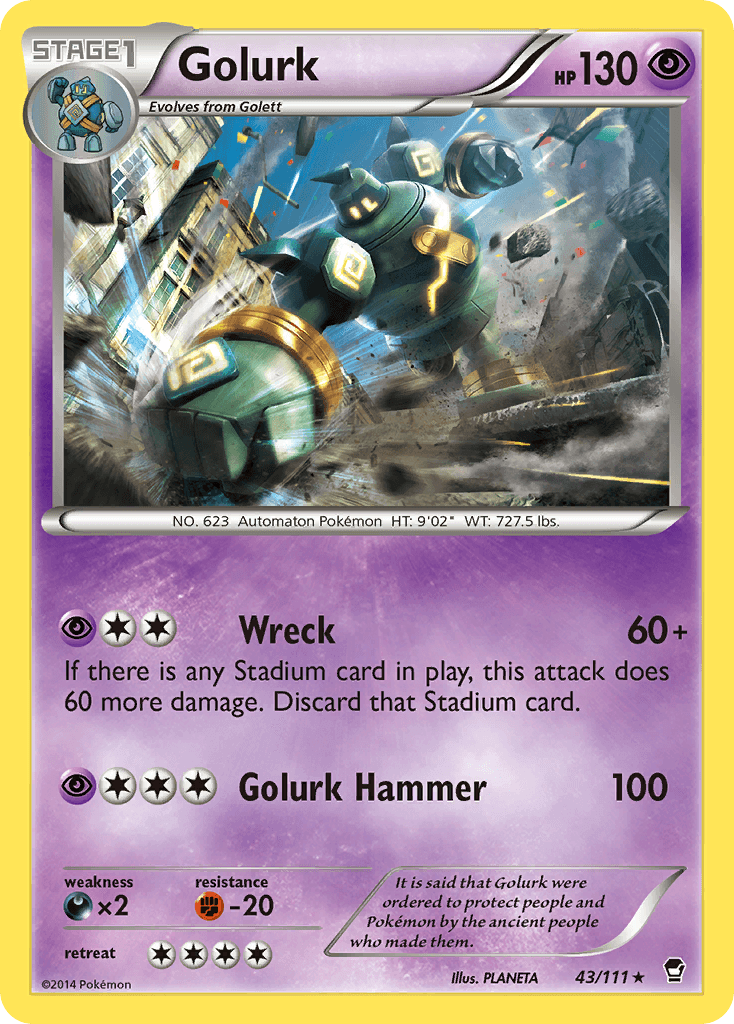 Golurk, carta 43 de Furious Fists