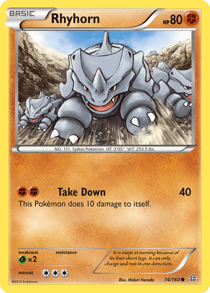Rhyhorn, carta 74 de Primal Clash