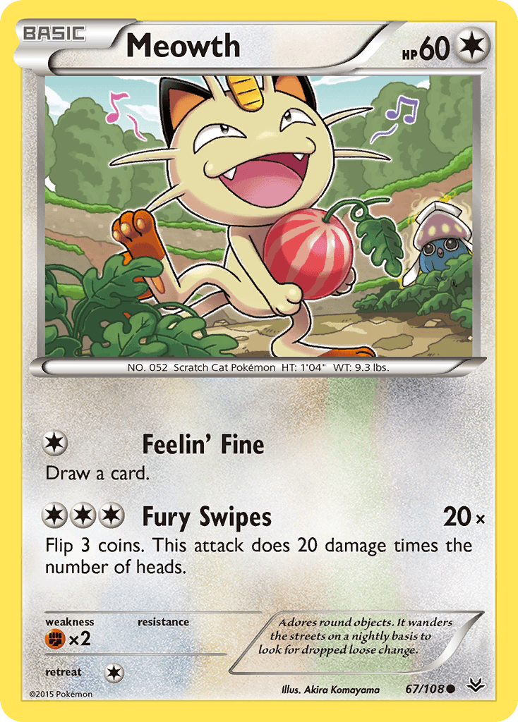 Meowth, carta 67 de Roaring Skies