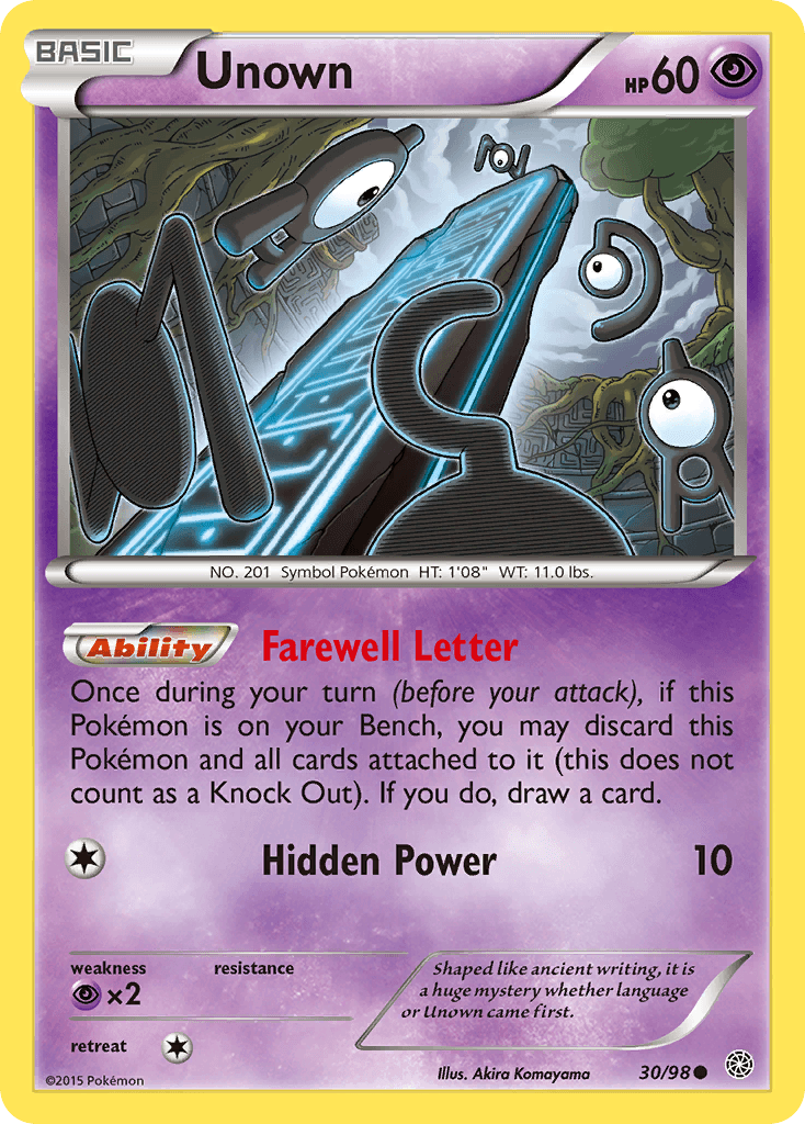 Unown, carta 30 de Ancient Origins