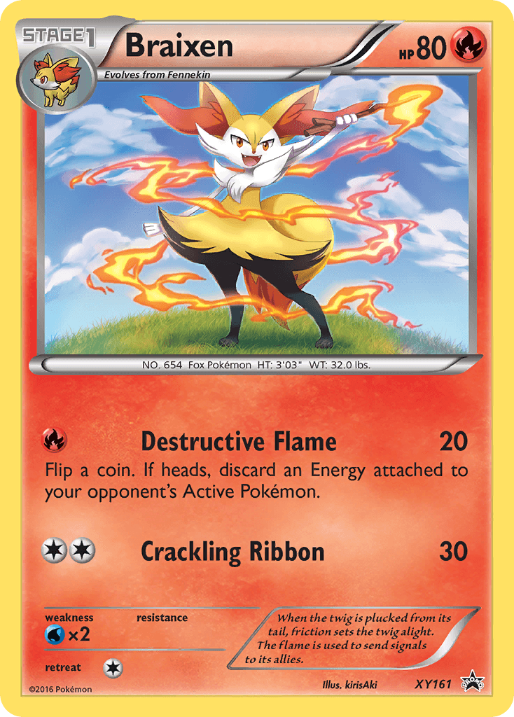 Braixen, carta XY161 de XY Black Star Promos