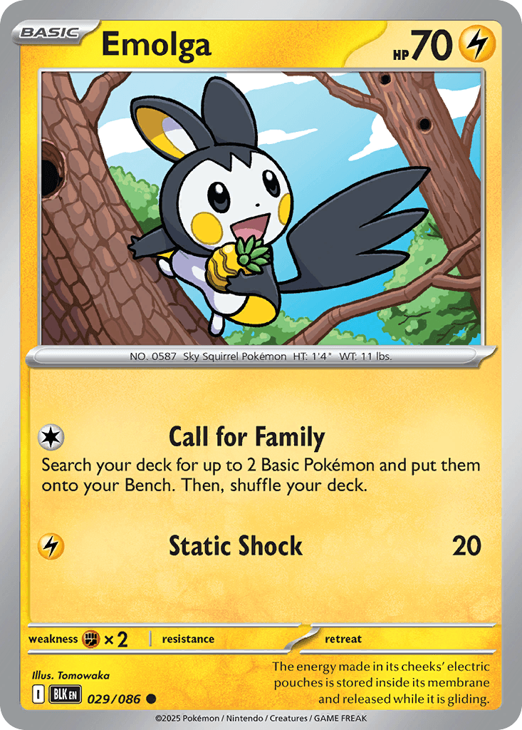 Emolga, carta 029 de Black Bolt