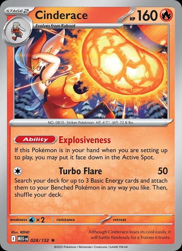 Cinderace, carta 028 de Mega Evolution