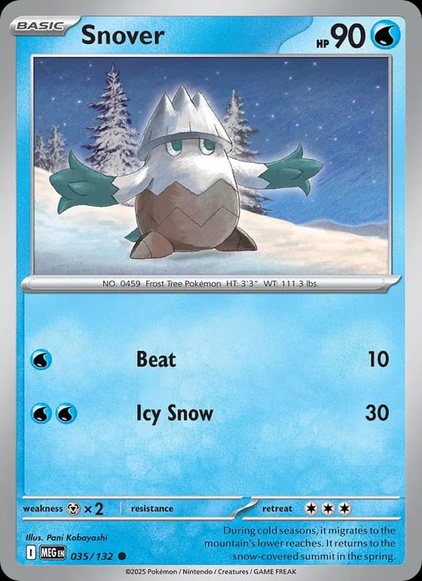 Snover, carta 035 de Mega Evolution