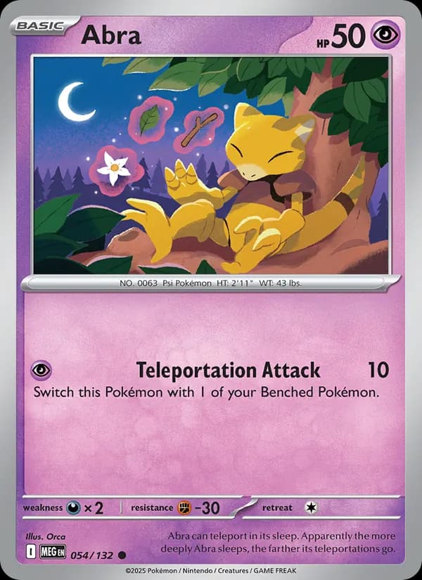 Abra, carta 054 de Mega Evolution