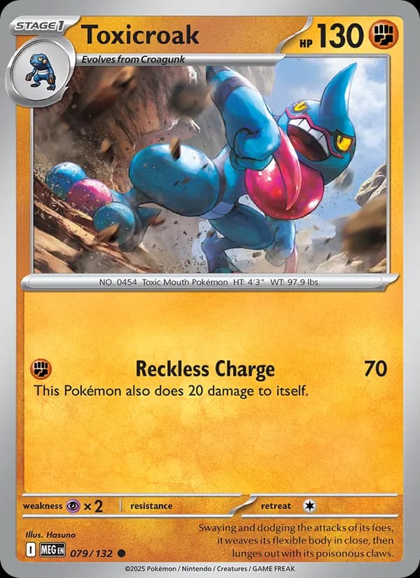 Toxicroak, carta 079 de Mega Evolution