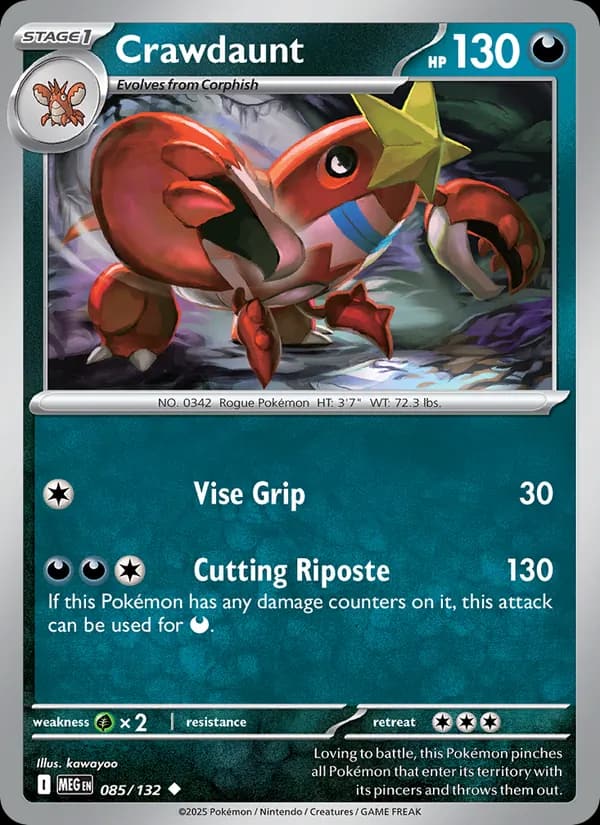 Crawdaunt, carta 085 de Mega Evolution