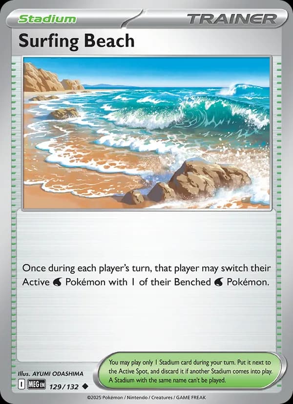 Surfing Beach, carta 129 de Mega Evolution