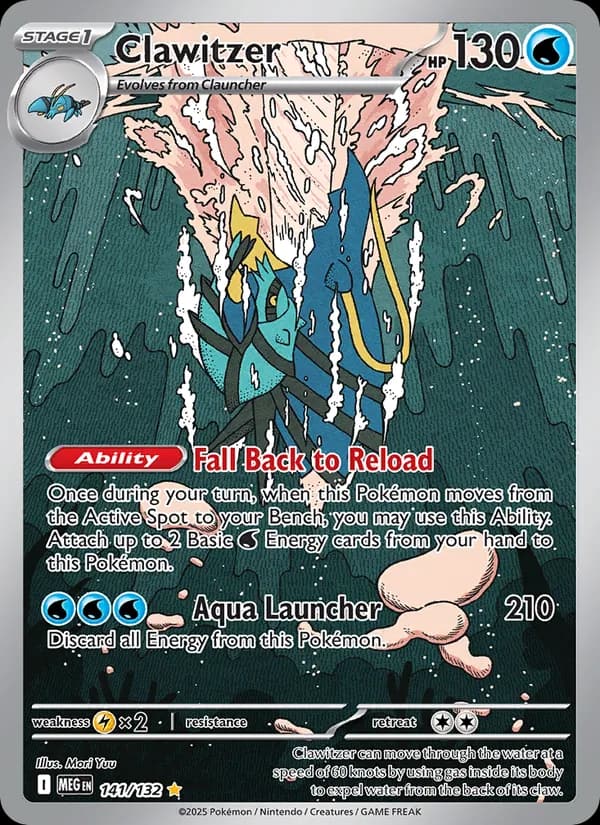 Clawitzer, carta 141 de Mega Evolution