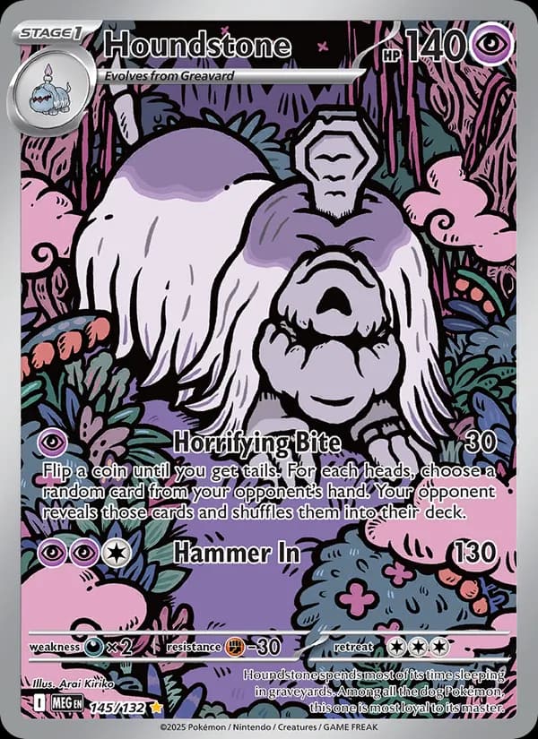 Houndstone, carta 145 de Mega Evolution