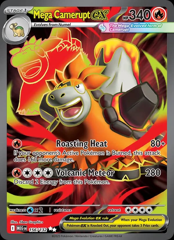 Mega Camerupt ex, carta 156 de Mega Evolution