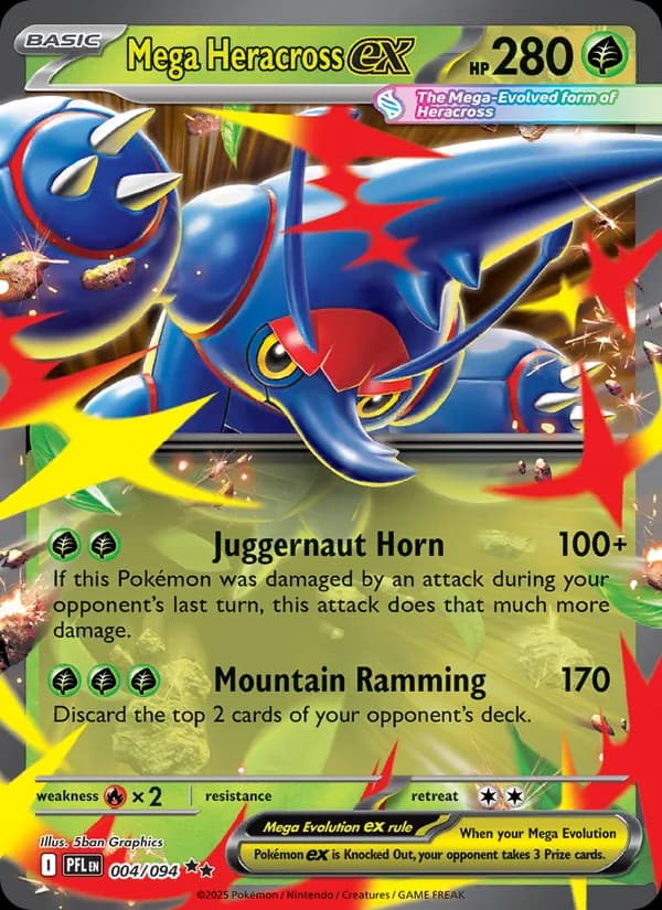 Mega Heracross ex, carta 004 de Phantasmal Flames