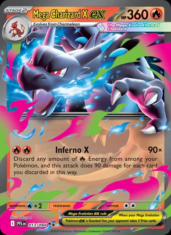 Mega Charizard X ex, carta 013 de Phantasmal Flames