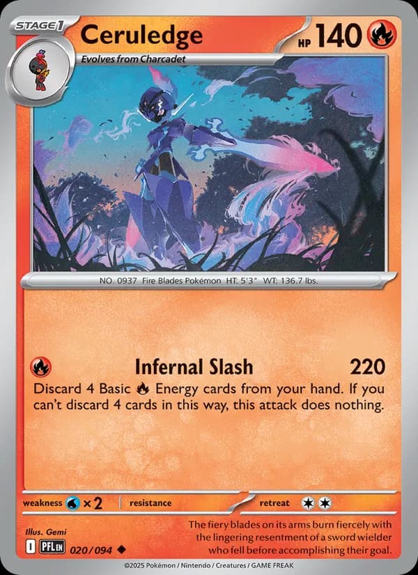 Ceruledge, carta 020 de Phantasmal Flames