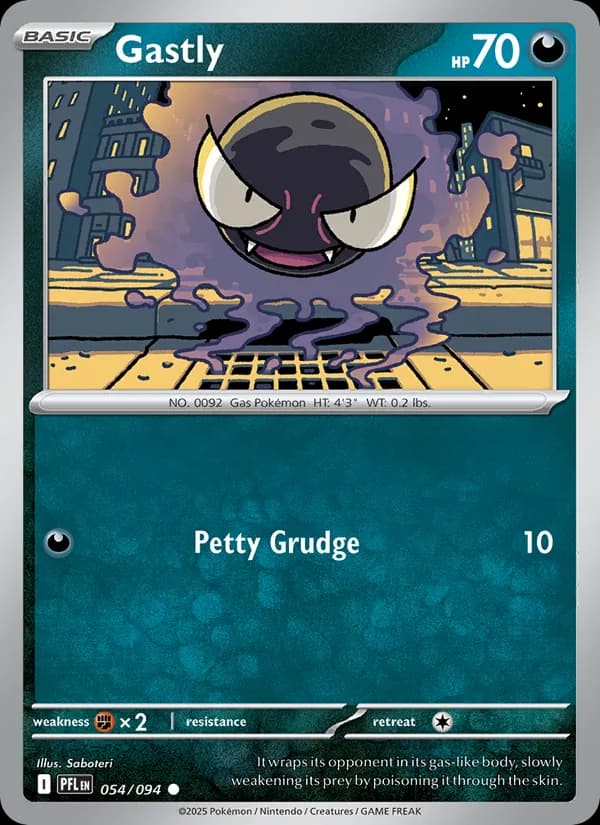 Gastly, carta 054 de Phantasmal Flames