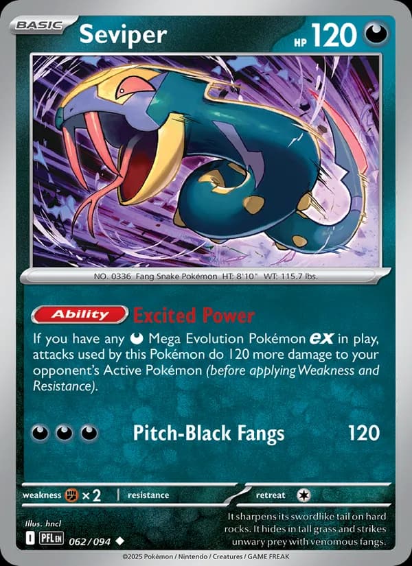 Seviper, carta 062 de Phantasmal Flames