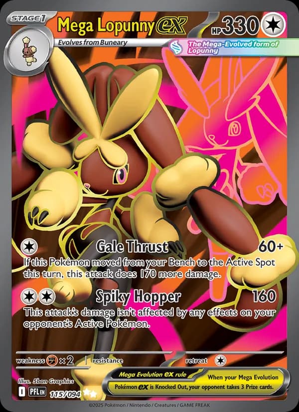 Mega Lopunny ex, carta 115 de Phantasmal Flames