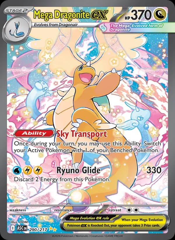 Mega Dragonite ex, carta 290 de Ascended Heroes