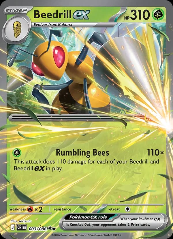 Beedrill ex, carta 003 de Chaos Rising
