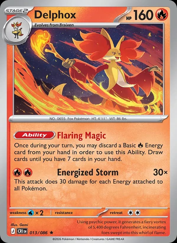 Delphox, carta 013 de Chaos Rising