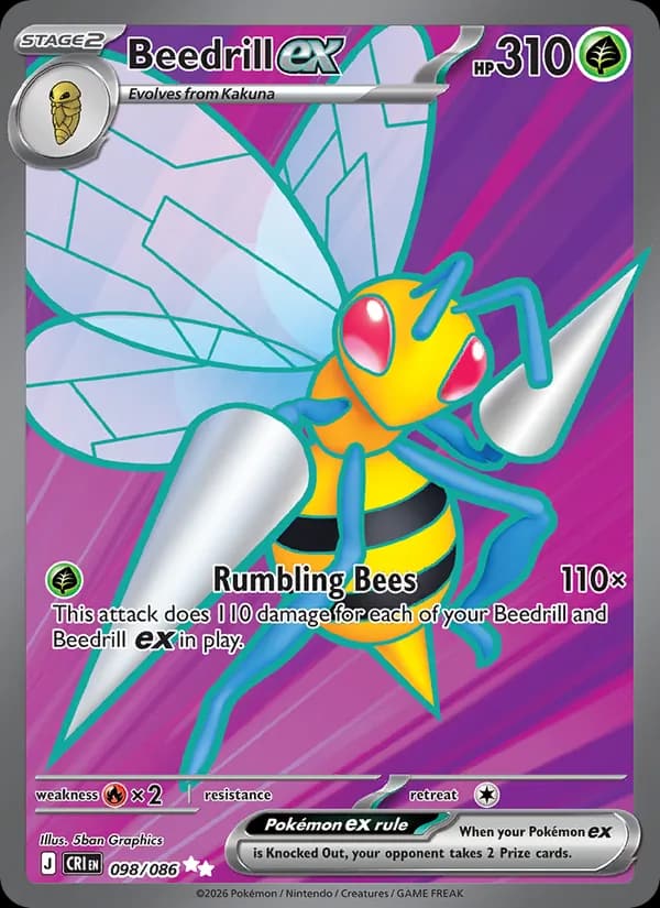 Beedrill ex, carta 098 de Chaos Rising