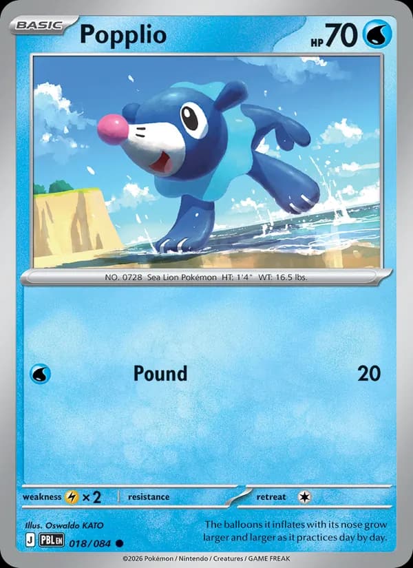Popplio, carta 018 de Pitch Black