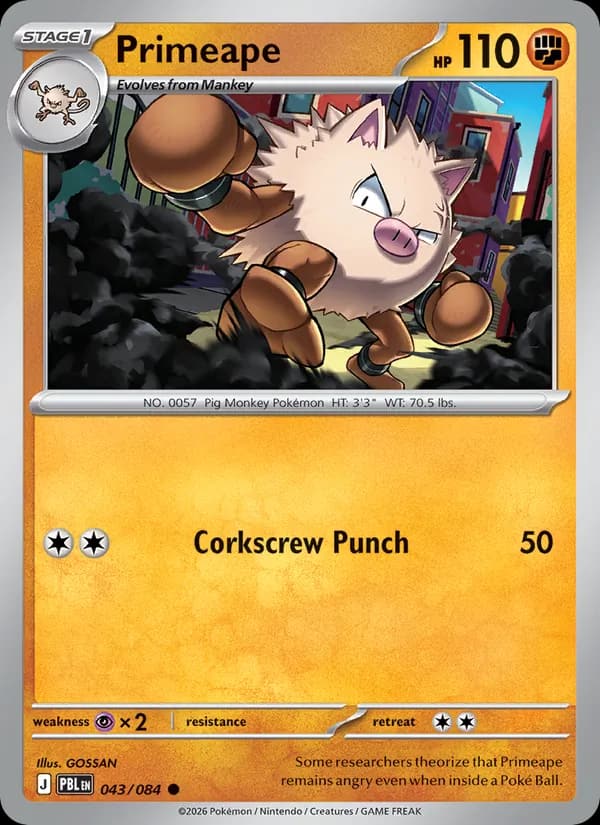 Primeape, carta 043 de Pitch Black