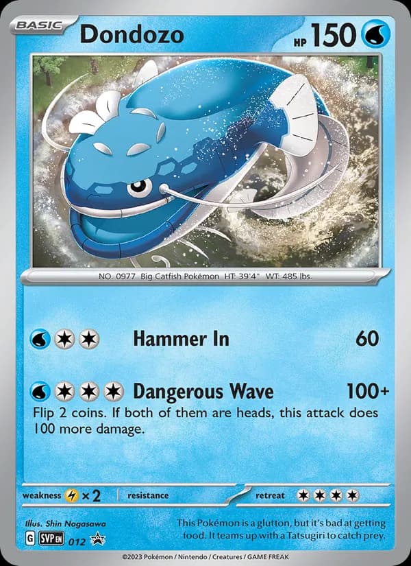 Dondozo, carta 012 de SVP Black Star Promos