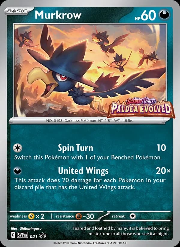 Murkrow, carta 021 de SVP Black Star Promos