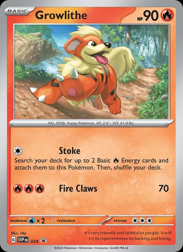 Growlithe, carta 024 de SVP Black Star Promos