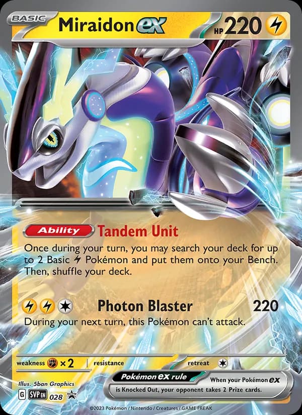 Miraidon ex, carta 028 de SVP Black Star Promos