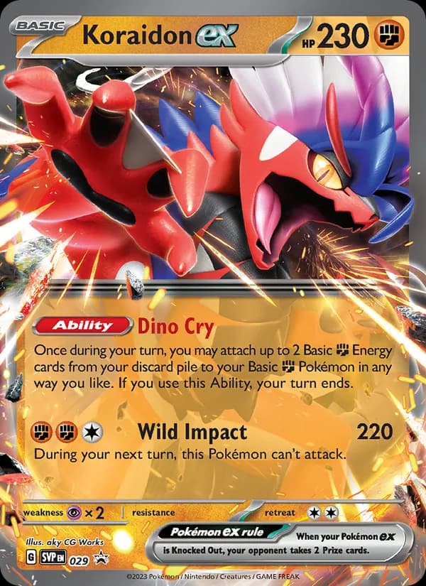 Koraidon ex, carta 029 de SVP Black Star Promos
