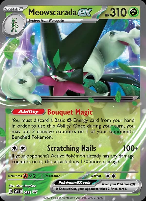 Meowscarada ex, carta 033 de SVP Black Star Promos