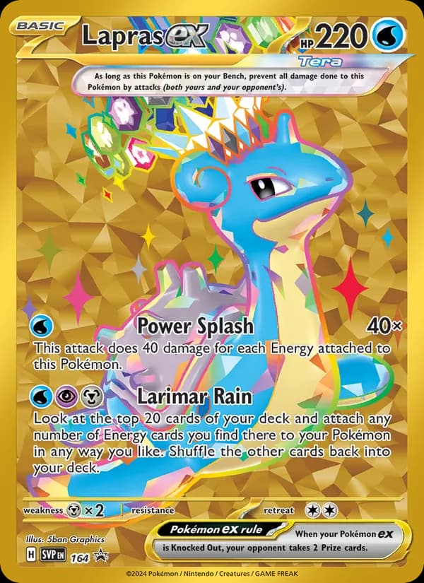 Lapras ex, carta 164 de SVP Black Star Promos