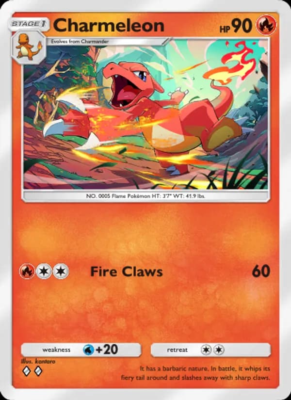 Charmeleon, carta 034 de Genetic Apex