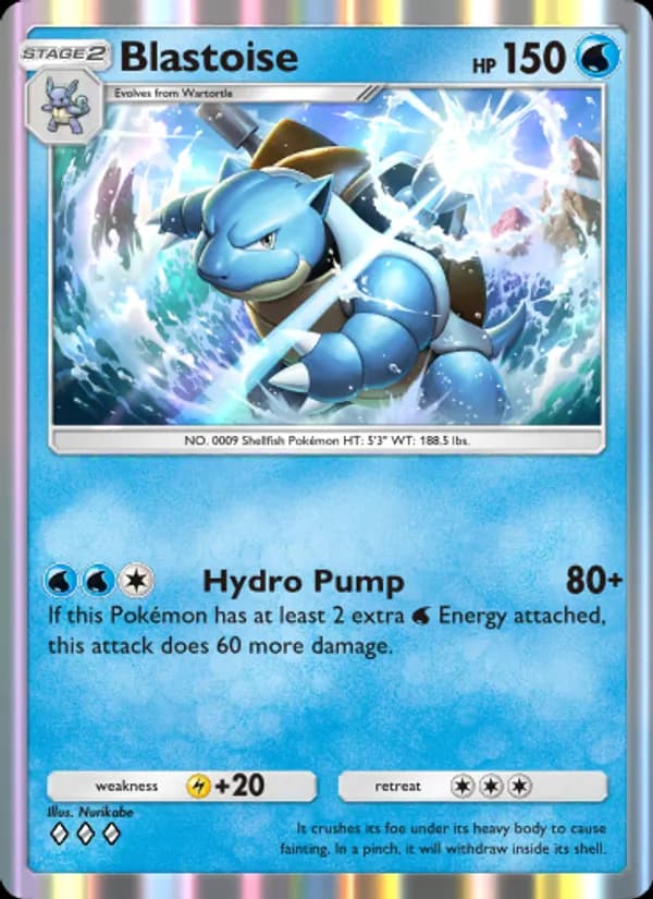 Blastoise, carta 055 de Genetic Apex