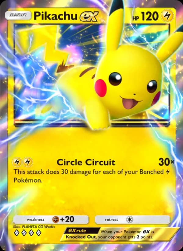 Pikachu ex, carta 096 de Genetic Apex