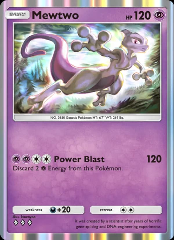 Mewtwo, carta 128 de Genetic Apex