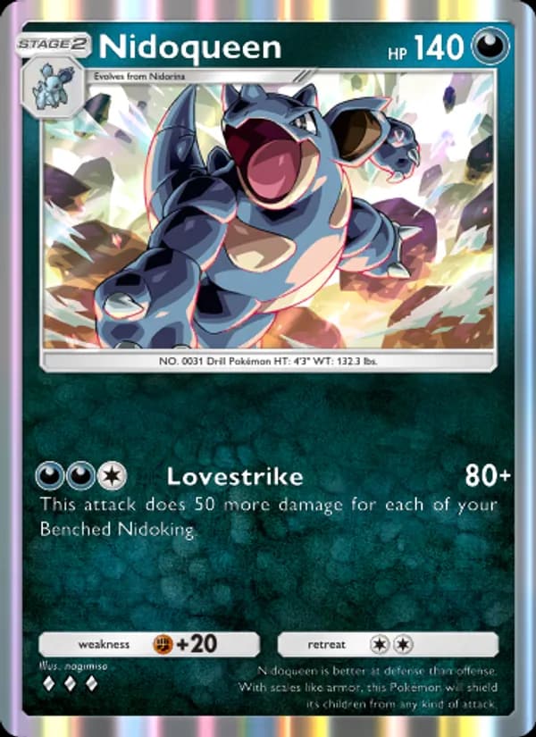 Nidoqueen, carta 168 de Genetic Apex
